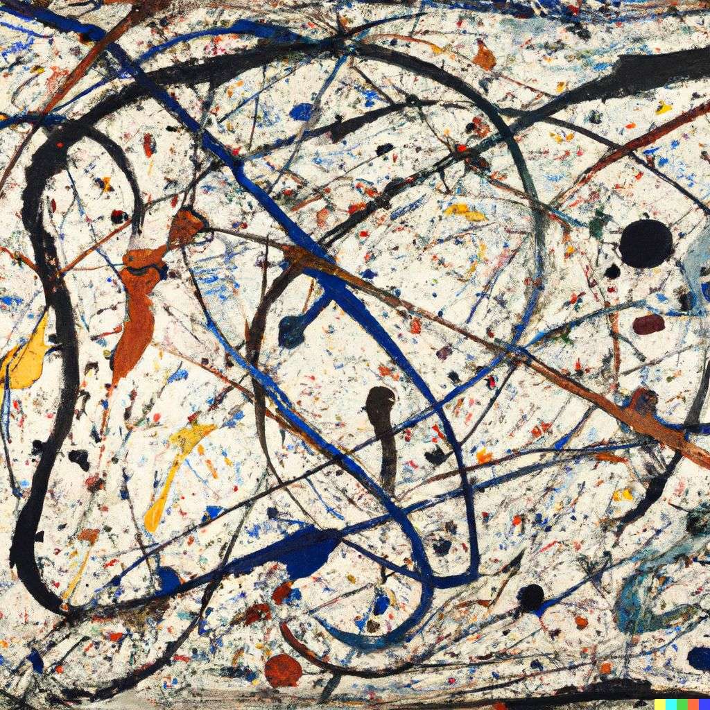 the discovery of gravity, painting by Jackson Pollock